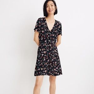 V-Neck Button-Front Mini Dress by Madewell